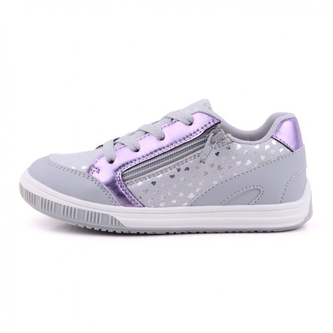 Love heart printed zipper non-slip girls' sports shoes