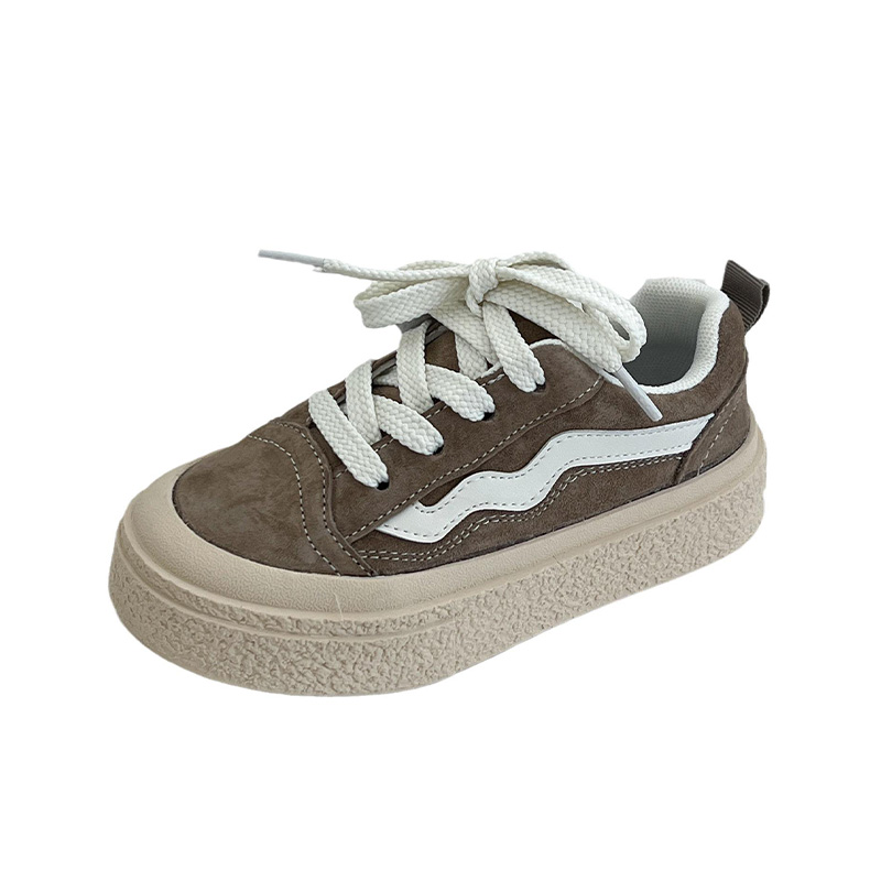 Comfortable round toe lace-up girls sneakers