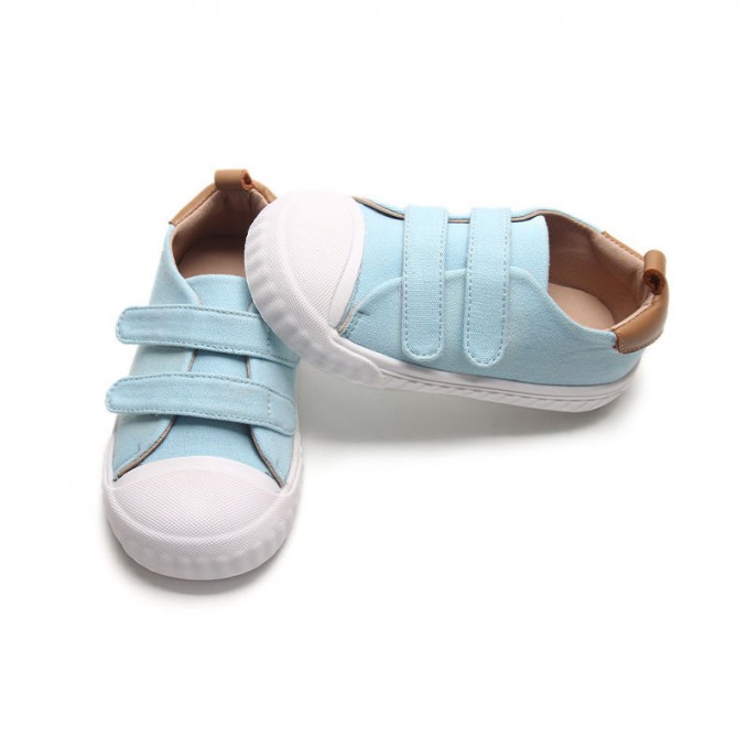 Double velcro canvas girls sports shoes
