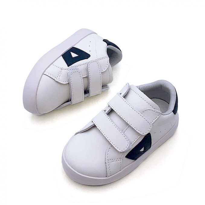 Lightweight white velcro girls sneakers