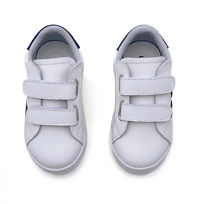 Lightweight white velcro girls sneakers