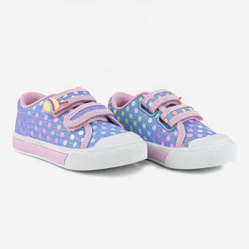 Polka dot print Velcro girls sneakers