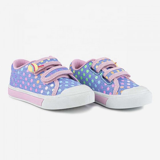 Polka dot print Velcro girls sneakers