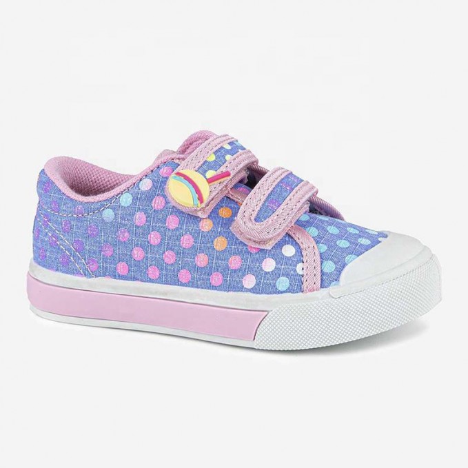 Polka dot print Velcro girls sneakers