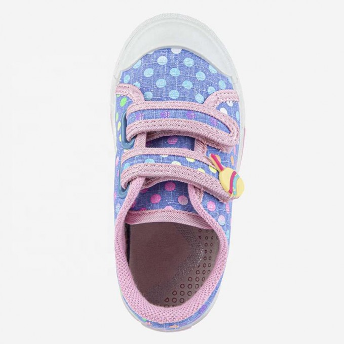Polka dot print Velcro girls sneakers