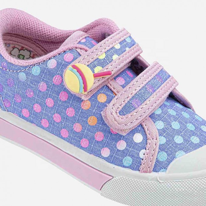 Polka dot print Velcro girls sneakers