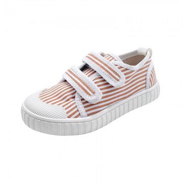 Fashion striped canvas girls sneakers