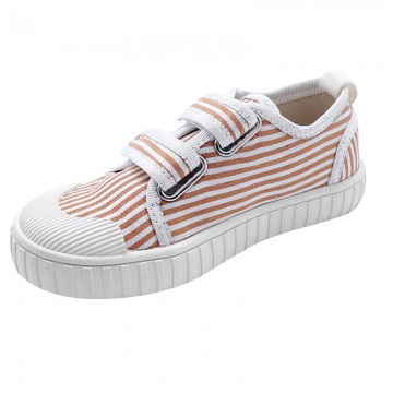 Fashion striped canvas girls sneakers