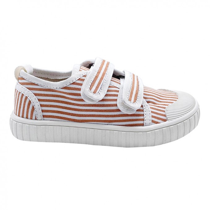 Fashion striped canvas girls sneakers