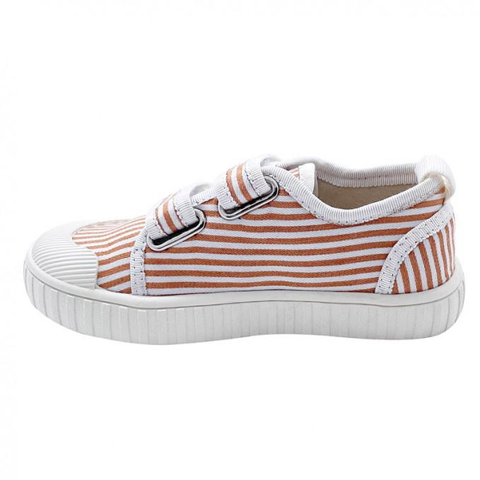 Fashion striped canvas girls sneakers