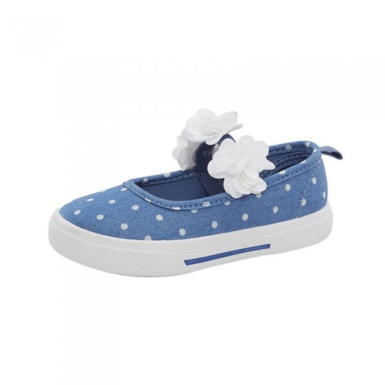 High-end blue polka dot breathable girls sneakers